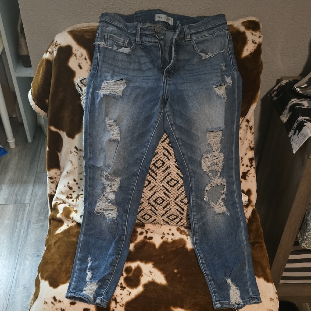 BKE Parker Distressed Blue Jeans